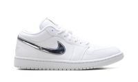 Womens Air Jordan 1 Low SE White Metallic Silver' IQ9381 100