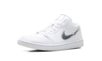 Womens Air Jordan 1 Low SE White Metallic Silver' IQ9381 100